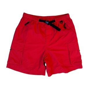 Lands' End Men's Vibrant Red Hybrid Waterproof Hiking Outdoor Shorts Large
